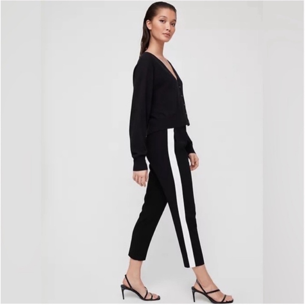 Aritzia Babaton Terado Conan Pant Black with Cream Stripe